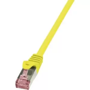 LogiLink CQ2077S RJ45 Network cable, patch cable CAT 6 S/FTP 5m Yellow Flame-retardant, incl. detent