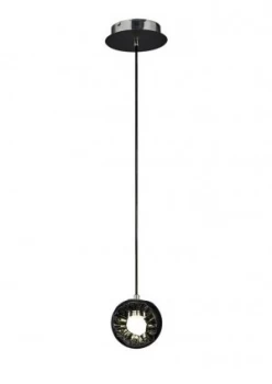 Ceramic Round Sculpture Ceiling Pendant 1 x 3W LED Chrome, Black