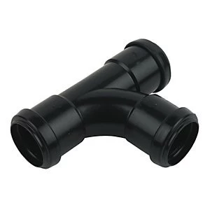 FloPlast WP22B Push-Fit Waste 92.5 Deg Equal Tee - Black 32mm