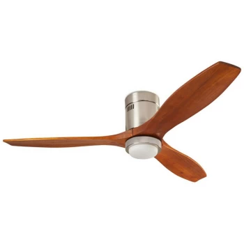 Leds-c4 Lighting - LEDS C4 Stem 299mm 3 Blade Ceiling Fan with LED Light Satin Nickel, Wood - 299mm Stem