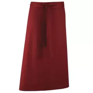 Premier Unisex Colours Bar Apron / Workwear (Long Continental Style) (One Size) (Burgundy)