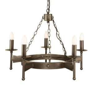 5 Light Chandelier Old Bronze Finish, E14