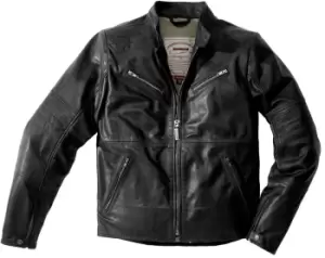 Spidi Garage Motorcycle Leather Jacket, black, Size 48, black, Size 48
