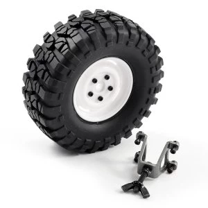 Ftx Outback Spare Tyre Mount & Tyre/Steel Look Lug Wheel White