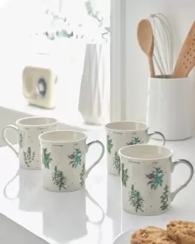 Cotton Traders Set of 4 China Mugs in Green