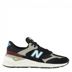 New Balance X-90 Leather and Mesh Trainers - Black/Grey