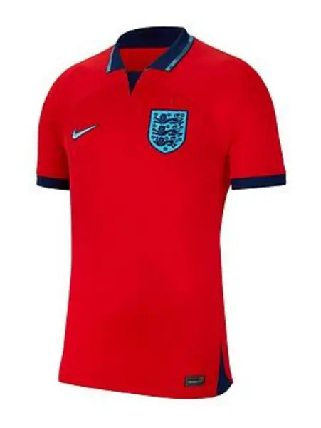 Nike Junior England WC 2022 Away Short Sleeve Stadium Shirt - Red, Size XS Red ULGC7 Unisex XS