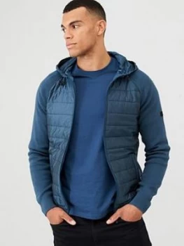 Barbour International Albie Baffle Hoodie - Benzine, Blue, Size 2XL, Men