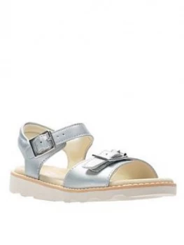 Clarks Crown Bloom Girls Sandal, Silver, Size 12 Younger