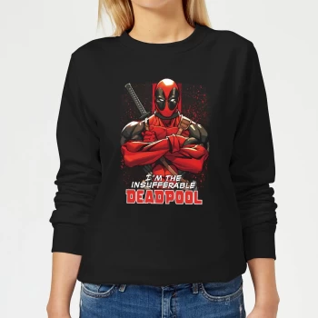 Marvel Deadpool Crossed Arms Womens Sweatshirt - Black - L