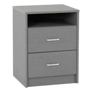 Seconique Felix 2 Drawer Bedside - Grey