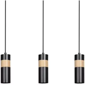 Emibig Akari Black Bar Pendant Ceiling Light 3x GU10