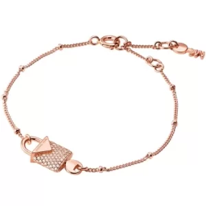 Michael Kors Color 14ct Rose Gold Plated Padlock Bracelet MKC1042AN791