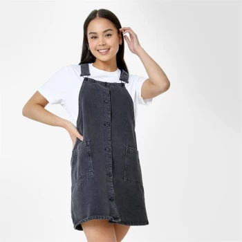 Jack Wills Patsy Denim Mini Dress - Washed Black