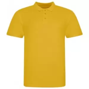 Awdis Mens Piqu Cotton Short-Sleeved Polo Shirt (XL) (Mustard Yellow)