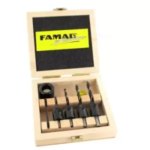 FAMAG Set of Drill Bits Type 3500 3, 4, 5, 6 with Countersinks Type 2100+DEPTH A