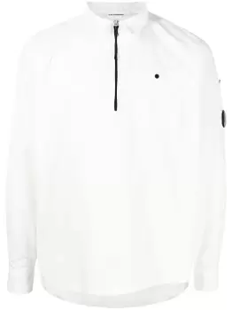 C.P. COMPANY Patch Pocket Quarter Zip Shirt White