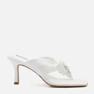 Dune Womens Mykonos Leather Heeled Mules - White - UK 8