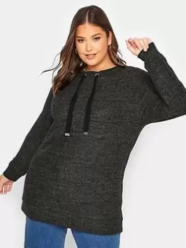 Yours Soft Touch High Neck Jumper - Grey, Size 20, Women