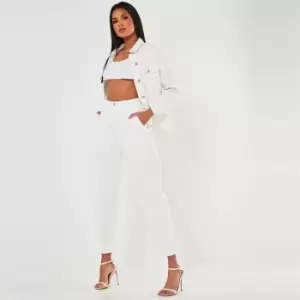 Missguided Slouch High Waisted Jean - White