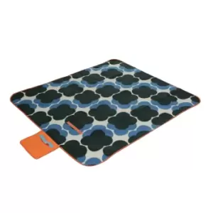 Orla Picnic Rug in Shadow Flower Blue Print