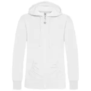 B&C Wonder Women Full Zip Hooded Sweatshirt / Hoodie (XS) (White)