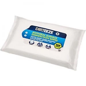 Dirteeze Anti-Viral Surface Disinfection Wipes Flowpack 100 Sheets