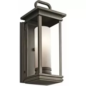 Loops - Outdoor IP44 Wall Light Sconce Rubbed Bronze LED E27 60W Bulb Outside External