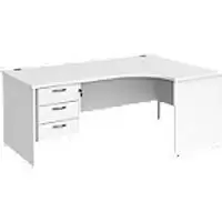 Dams International Right Hand Ergonomic Desk MP18ERP3WH 1,800 x 1,200 x 725 mm