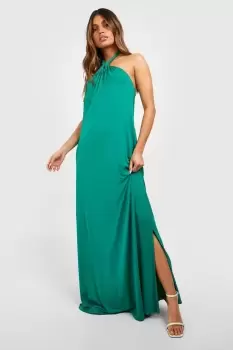 Halterneck Twist Detail Maxi Dress