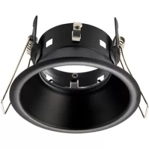 Anti-Glare Recessed Bathroom Downlight IP65 - 50W GU10 Reflector - Matt Black