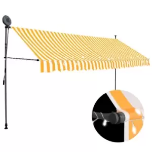 Vidaxl Manual Retractable Awning With LED 350cm White And Orange