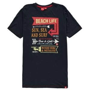 D555 Kennedy Beach T Shirt Mens - Navy