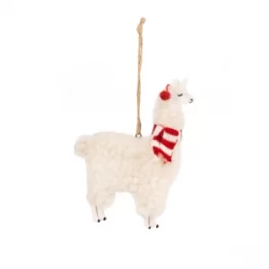 Sass & Belle Festive Llama Hanging Decoration