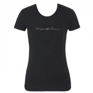 Emporio Armani Signature T-Shirt Black Size L Women