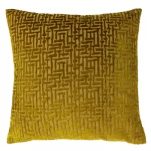 Delphi Velvet Jacquard Cushion Gold / 45 x 45cm / Polyester Filled