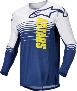 Alpinestars Techstar Phantom Motocross Jersey, white-blue, Size S, white-blue, Size S