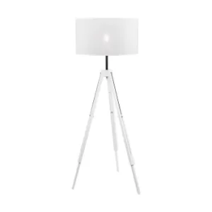 Sofia Floor Lamp With Shade With Fabric Shade, White, 1x E27