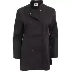 Dennys Womens/Ladies Long Sleeve Fitted Chef Jacket (XL) (Black) - Black