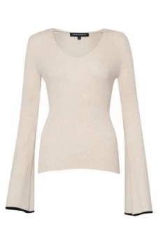 French Connection Virgie Knits Bell Sleeve Jumper Cream