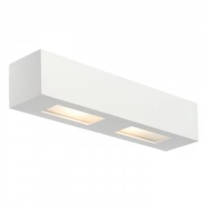 2 Light Indoor Plaster Wall Light White, Paintable, G9