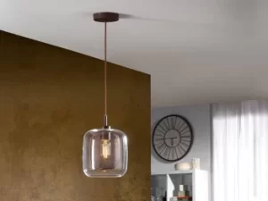 Fox Crystal Ceiling Pendant Mesh Brown, E27