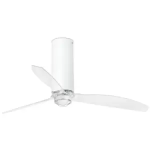 Faro tube - LED Matt White, Transparent Ceiling Fan with dc Smart Motor - Remote Included, 3000K