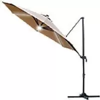 OutSunny Patio Offset Umbrellar Brown