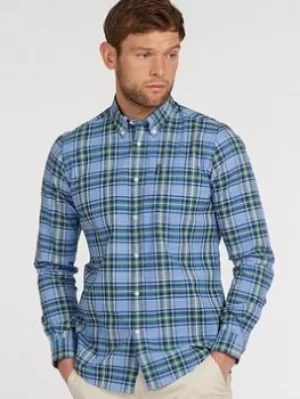 Barbour Highland Check Shirt, Sky Blue, Size L, Men