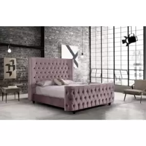 Envisage Trade - Harmony Upholstered Beds - Plush Velvet, Super King Size Frame, Pink - Pink