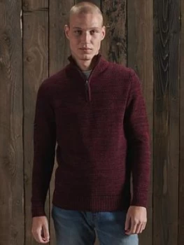 Superdry Keystone Henley Knit, Mulberry Size M Men