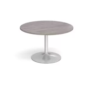 Dams MTO Trumpet Base Circular Boardroom Table 1200mm - Silver Base, Beech Top