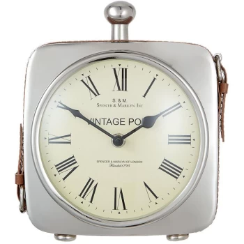 Hotel Collection Square table clock - Silver