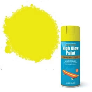 Rust-Oleum High glow Yellow Matt Fluorescent effect Multi-surface Spray Paint 400ml